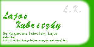 lajos kubritzky business card